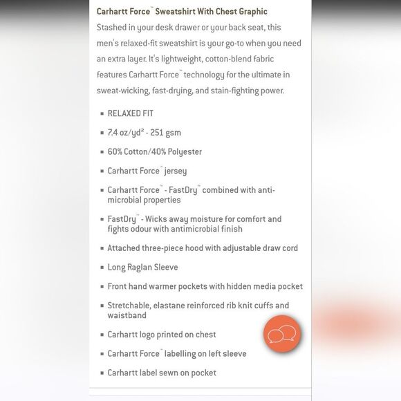 Carhartt Force Relaxed Fit Lightweight Logo Graphic Hoodie - Picture 3 of 6